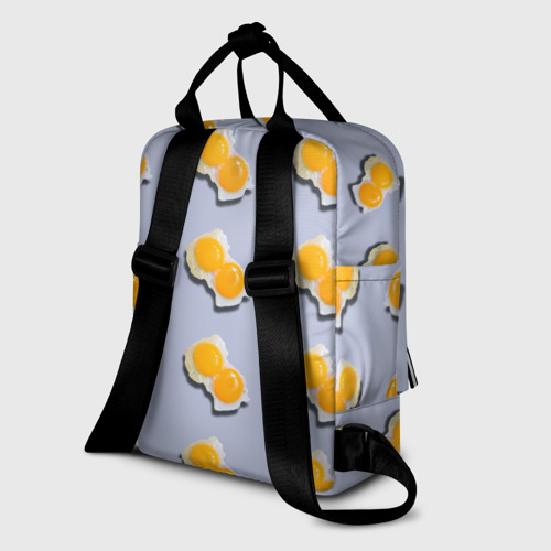 Женский рюкзак 3D с принтом Двойная яичница, вид сзади #1