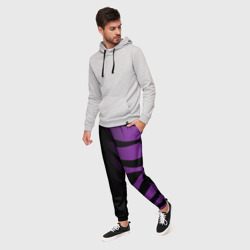 Мужские брюки 3D Фиолетовый с черными полосками зебры - фото 2