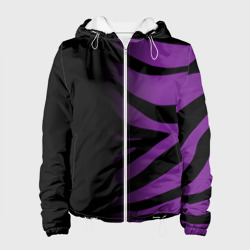 Женская куртка 3D Фиолетовый с черными полосками зебры