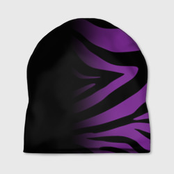 Шапка 3D Фиолетовый с черными полосками зебры