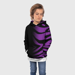 Детская толстовка 3D Фиолетовый с черными полосками зебры - фото 2