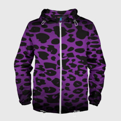 Мужская ветровка 3D Фиолетовый леопард