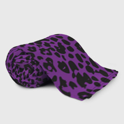 Плед с принтом Фиолетовый леопард для любого человека, вид спереди №2. Цвет основы: 3d (велсофт)