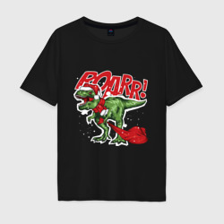 Мужская футболка хлопок Oversize Santa t rex gifts