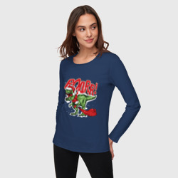 Женский лонгслив хлопок Santa t rex gifts - фото 2