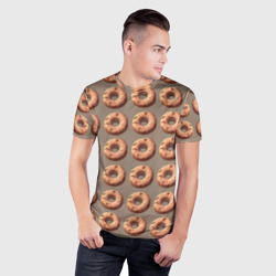 Мужская футболка 3D Slim Паттерн пончик в стиле аниме - фото 2