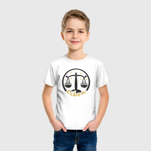 Детская футболка хлопок Знак зодиака весы, цвет белый - фото 3