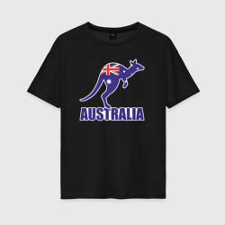 Женская футболка хлопок Oversize Австралийский кенгуру