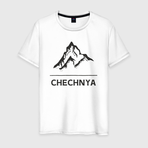 Мужская футболка из хлопка с принтом Чечня Россия, вид спереди №1