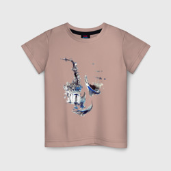 Детская футболка хлопок Саксофон дым Тень