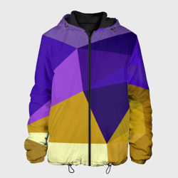 Мужская куртка 3D Фиолетово золотые многоугольники