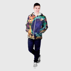 Мужская куртка 3D Красочная многоугольная абстракция - фото 2