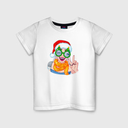 Детская футболка хлопок Снежная королева празднует