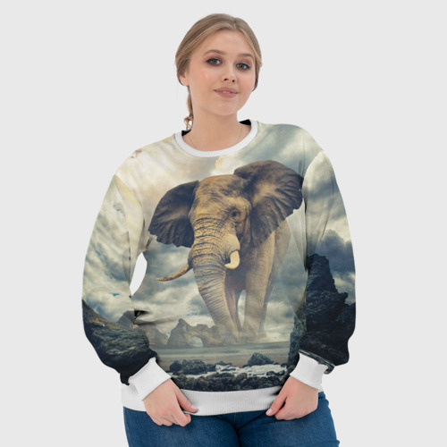 Женский свитшот 3D Гигантский слон, цвет 3D печать - фото 6