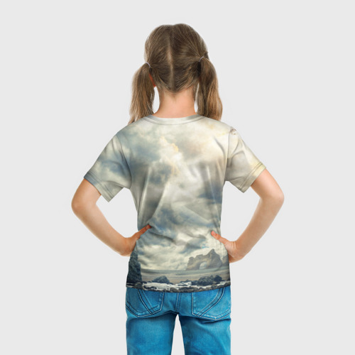 Детская футболка 3D с принтом Гигантский слон, вид сзади #2