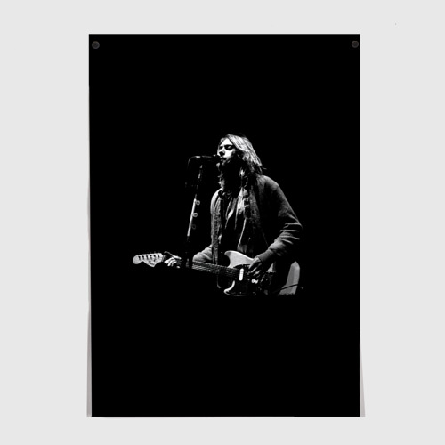 Постер Курт Кобейн с гитарой