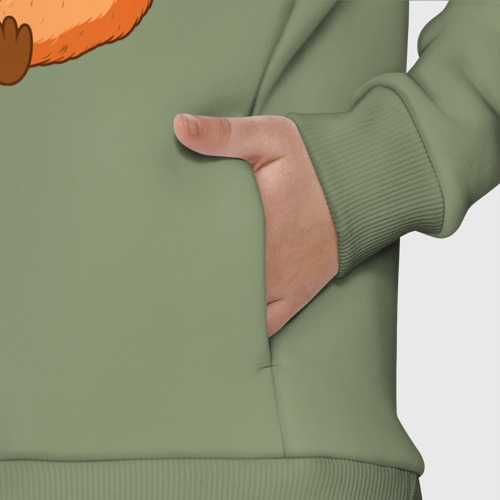 Детское худи Oversize хлопок с принтом Капибара с кружкой горячего кофе - картинка 8 Детское худи Oversize хлопок Капибара с кружкой горячего кофе - фото 8