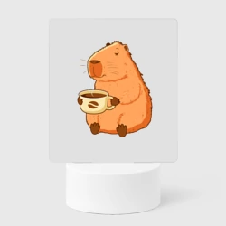 Светильник-ночник Капибара с кружкой горячего кофе