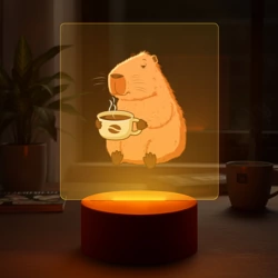 Светильник-ночник Капибара с кружкой горячего кофе - фото 2