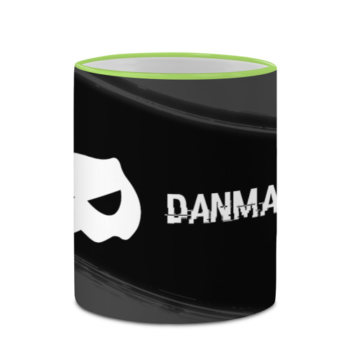 Кружка с полной запечаткой DanMachi glitch на темном фоне: надпись и символ, цвет Кант светло-зеленый - фото 4