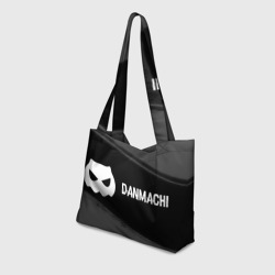 Пляжная сумка 3D DanMachi glitch на темном фоне: надпись и символ - фото 2