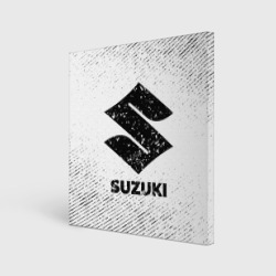 Холст квадратный Suzuki с потертостями на светлом фоне