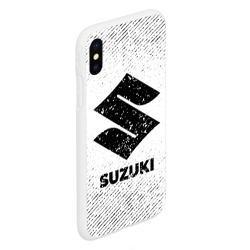 Чехол для iPhone XS Max матовый Suzuki с потертостями на светлом фоне - фото 2