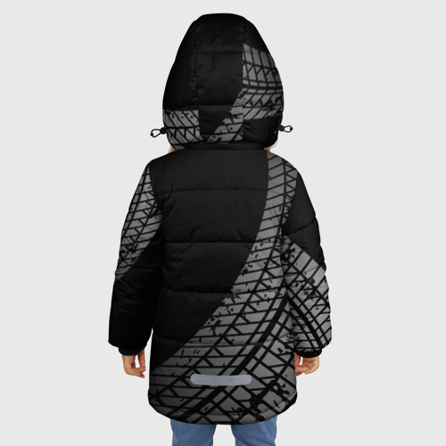 Зимняя куртка для девочек 3D Jeep tire tracks, цвет черный - фото 4