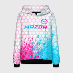 Мужская толстовка 3D Mazda neon gradient style: символ сверху