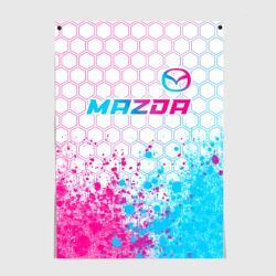 Постер Mazda neon gradient style: символ сверху