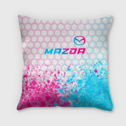 Подушка 3D Mazda neon gradient style: символ сверху