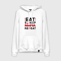 Женская толстовка хлопок Надпись: eat sleep Mafia repeat