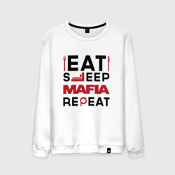 Мужской свитшот хлопок Надпись: eat sleep Mafia repeat