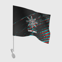 Флаг для автомобиля Dark Souls в стиле glitch и баги графики на темном фоне