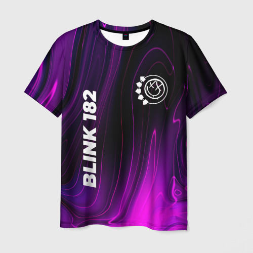 Мужская футболка с принтом Blink 182 violet plasma, вид спереди №1
