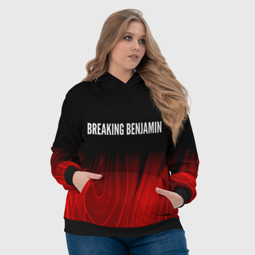 Женская толстовка 3D Breaking Benjamin red plasma, цвет 3D печать - фото 6