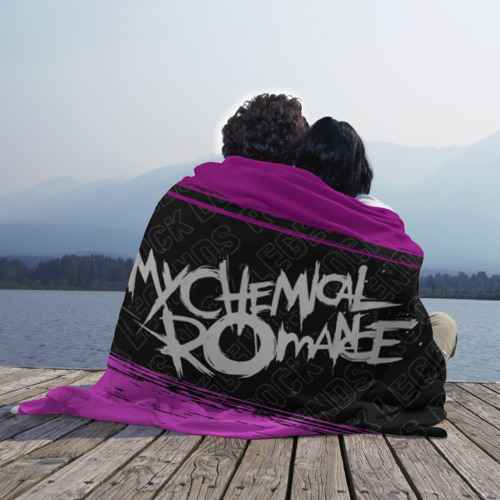 Плед 3D My Chemical Romance rock Legends: надпись и символ, цвет 3D (велсофт) - фото 3