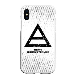 Чехол для iPhone XS Max матовый Thirty Seconds to Mars с потертостями на светлом фоне