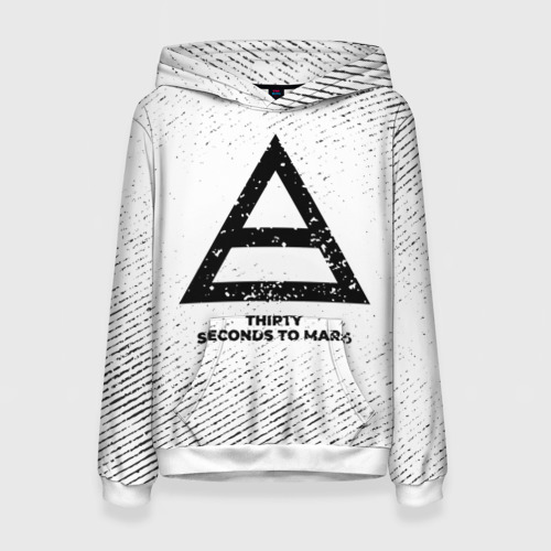 Женская толстовка 3D Thirty Seconds to Mars с потертостями на светлом фоне, цвет 3D печать