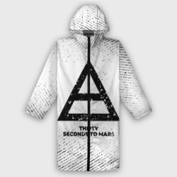 Женский дождевик 3D Thirty Seconds to Mars с потертостями на светлом фоне