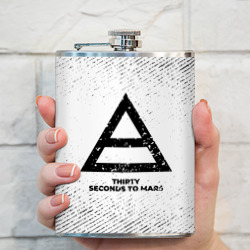 Фляга Thirty Seconds to Mars с потертостями на светлом фоне - фото 2