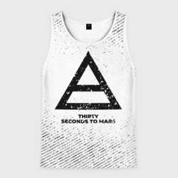 Мужская майка 3D Thirty Seconds to Mars с потертостями на светлом фоне