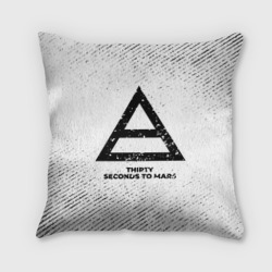 Подушка 3D Thirty Seconds to Mars с потертостями на светлом фоне