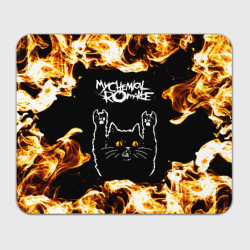 Прямоугольный коврик для мышки My Chemical Romance рок кот и огонь
