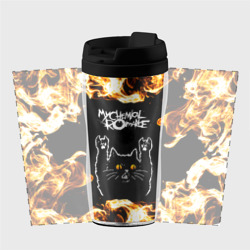 Термокружка-непроливайка My Chemical Romance рок кот и огонь - фото 2