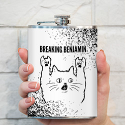 Фляга Breaking Benjamin рок кот на светлом фоне - фото 2