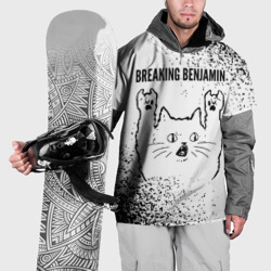 Накидка на куртку 3D Breaking Benjamin рок кот на светлом фоне