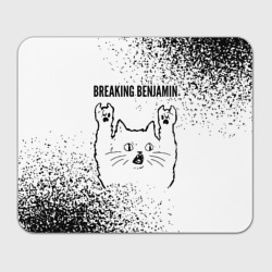 Прямоугольный коврик для мышки Breaking Benjamin рок кот на светлом фоне