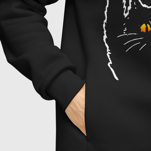 Мужское худи Oversize хлопок Twenty One Pilots rock cat, цвет черный - фото 8