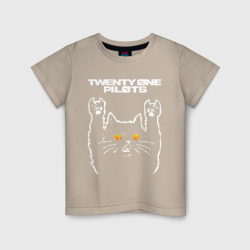Светящаяся детская футболка Twenty One Pilots rock cat